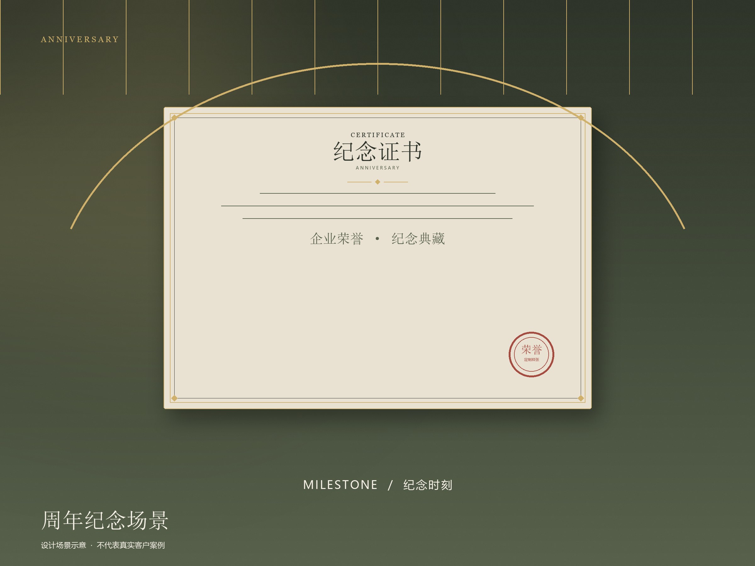 周年纪念场景示意证书定制场景示意
